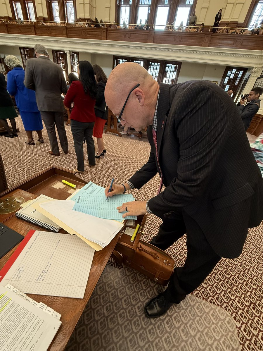 Today on the House Floor I coauthored HJR 10 to lower the quorum threshold from 100 to 76. No more Democrat walkouts to stall the will of Texans. Next time they flee, Republicans will stay and get the job done. #txlege