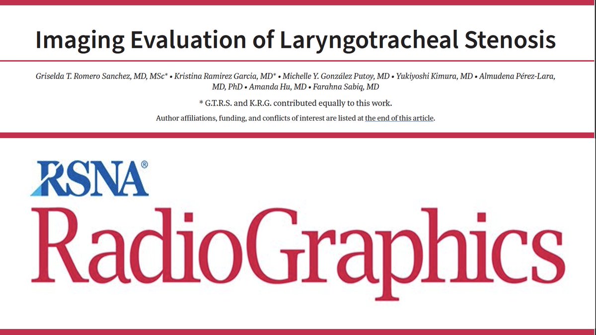 Katie S. Traylor MS, DO, DABR (@katietraylordo) on Twitter photo Welcome to my #Tweetorial on Romero GT et al’s manuscript on Laryngotracheal stenosis and why it is important for radiologists. pubs.rsna.org/doi/10.1148/rg…
#RGphx 1/24 <a href="/almudenaperezl1/">Almudena Perez</a> <a href="/cookyscan1/">Cooky Menias</a> Welcome to my #Tweetorial on Romero GT et al’s manuscript on Laryngotracheal stenosis and why it is important for radiologists. pubs.rsna.org/doi/10.1148/rg…
#RGphx 1/24 <a href="/almudenaperezl1/">Almudena Perez</a> <a href="/cookyscan1/">Cooky Menias</a>