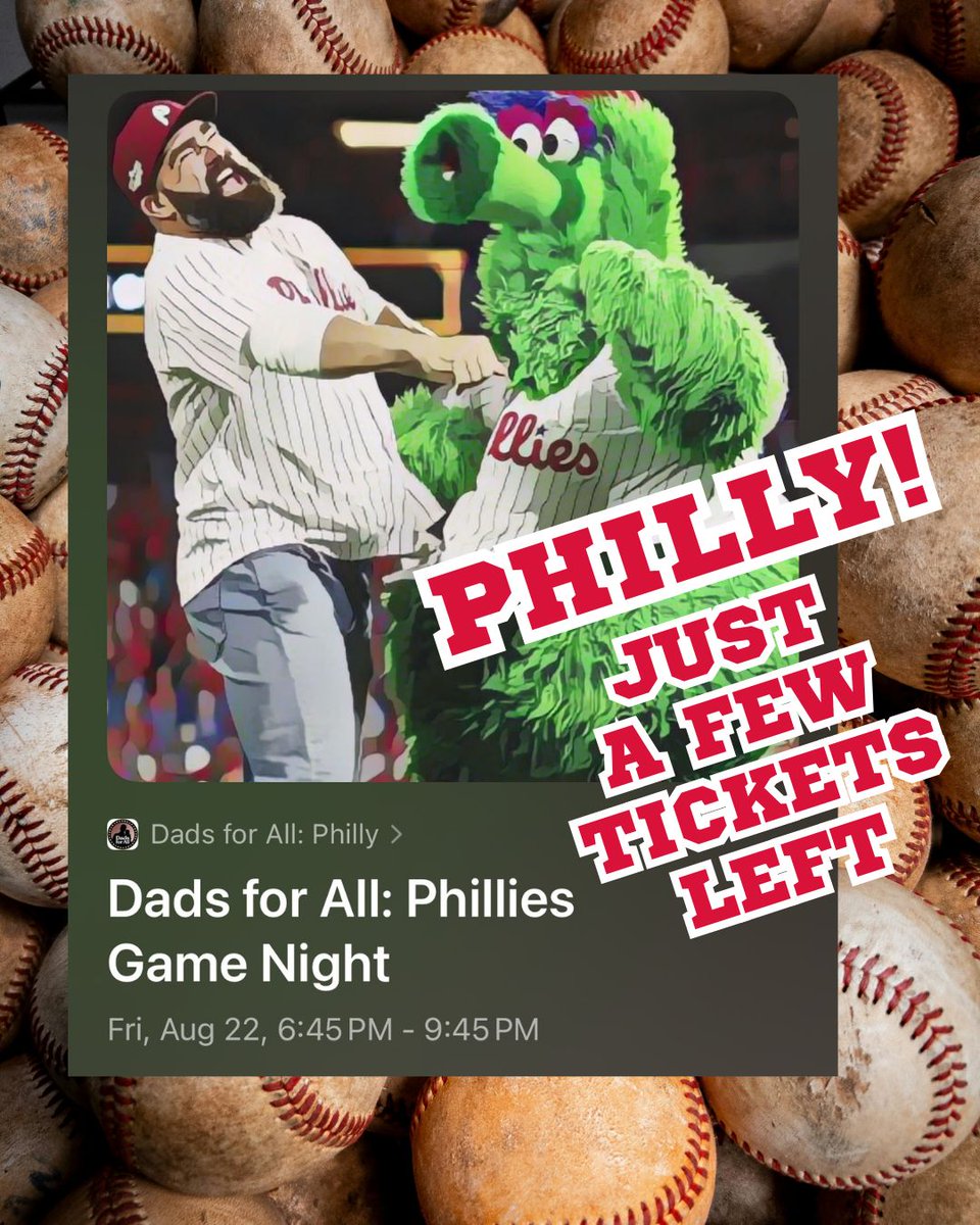 What do you get when you combine Broad Street #baseball &amp; a bunch of dads who care about their community? 

The start of work that makes Philly a better place to raise kids. 

We've got a couple tickets left for our night at #Phillies vs. #Nationals: lu.ma/0ehtrzxw