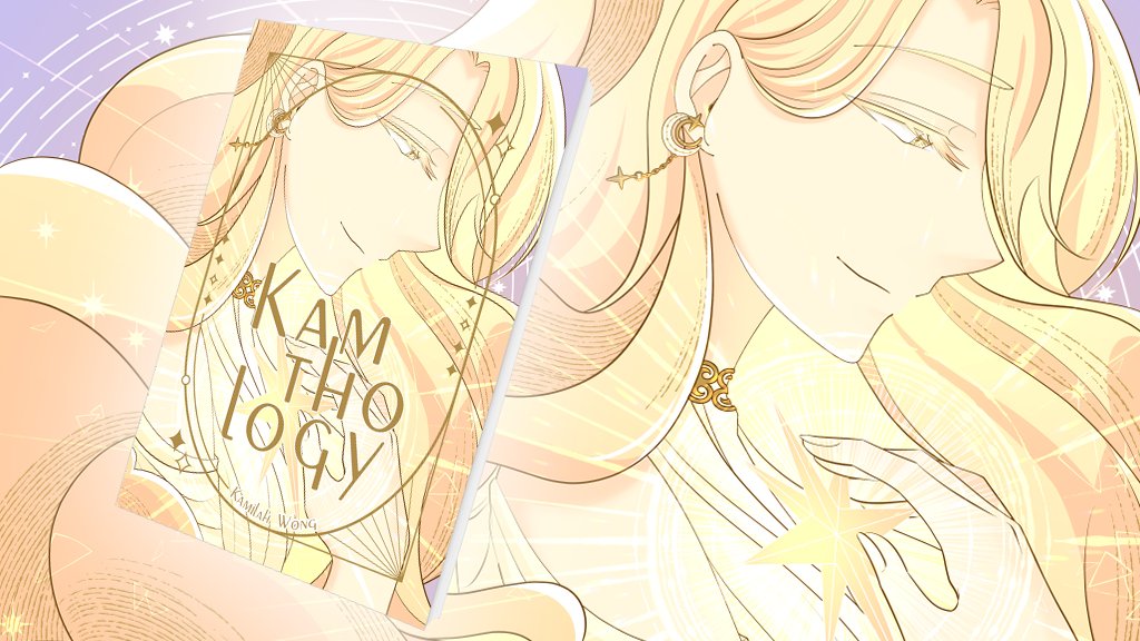 Funding a new comic anthology!! This beautiful book will contain 7 standalone comics and if we can get to the stretch goal, the cover will be in gold foil 👀

Launches September 2nd, please save the pre-launch page! 
🌟 kickstarter.com/projects/kamth… 🌟

#KickstarterReads #indiecomic