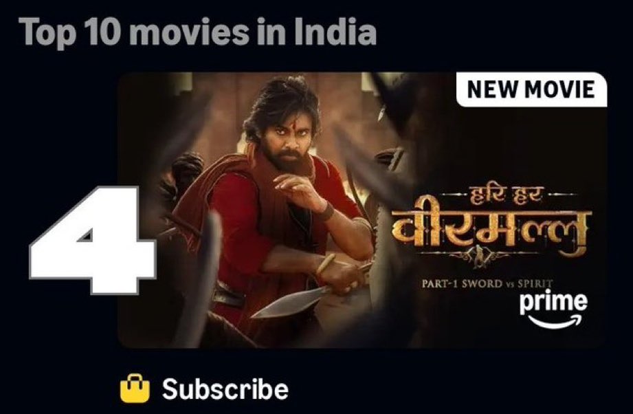#1 - Telugu
#4 - Hindi 

in <a href="/PrimeVideoIN/">prime video IN</a>

 #HariHaraVeeraMallu