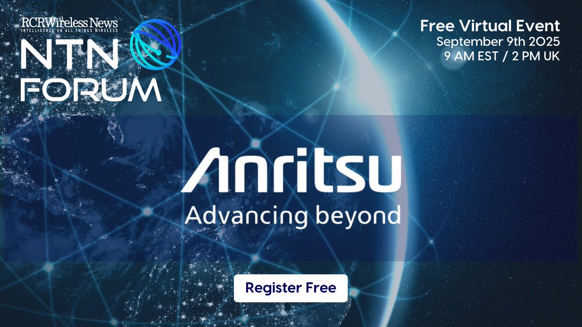Anritsu's tweet image. #Anritsu is proud to be sponsoring @rcrwirelessnews&apos; #NTNForum2025 next month!

Join us for an in-depth discussion of how #NonTerrestrialNetworks are set to redefine how the world connects.

Register for the free virtual event now: hubs.ly/Q03CwGzR0 

#NTN #satellite