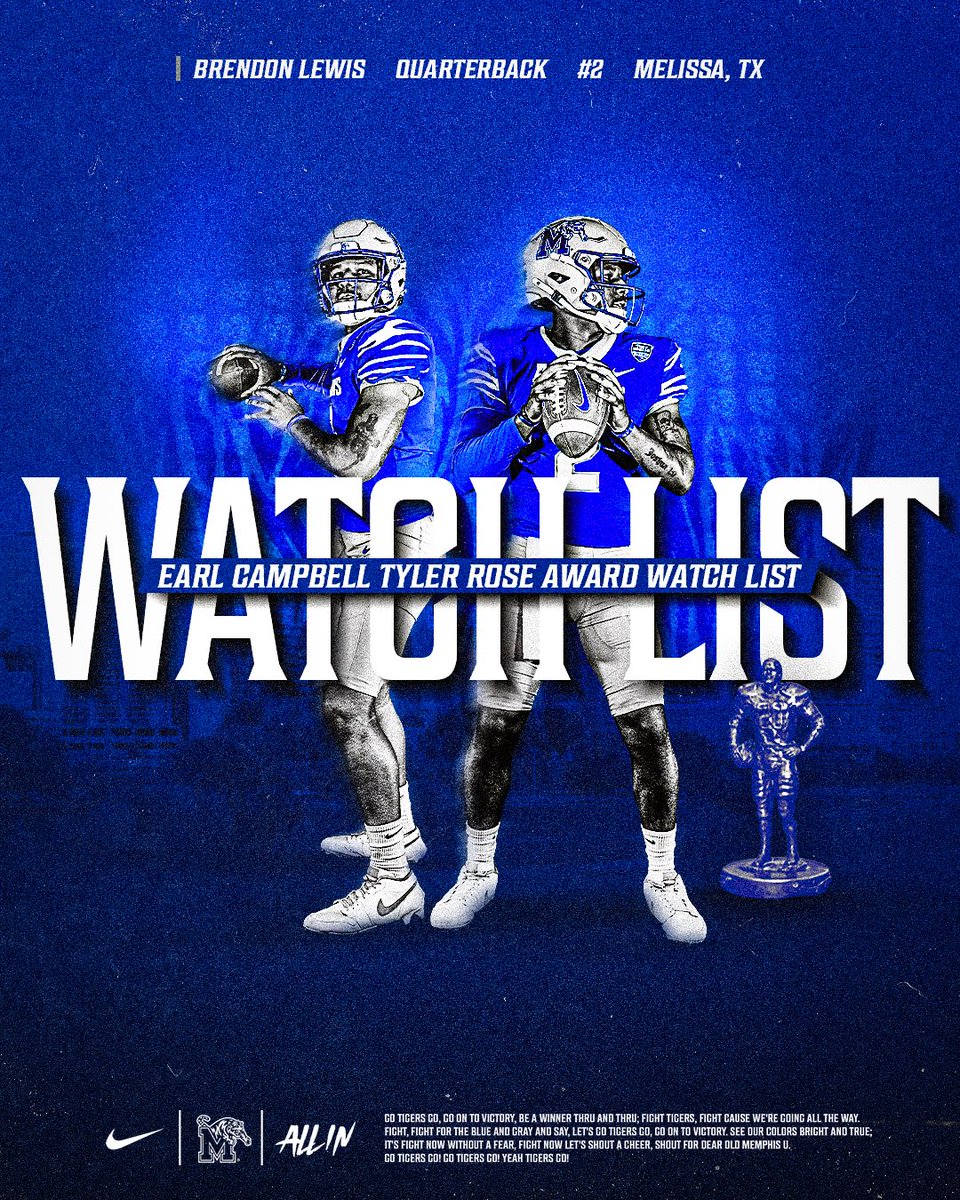 Memphis Football (@memphisfb) on Twitter photo ๐๐ฎ๐ฟ๐น ๐๐ฎ๐บ๐ฝ๐ฏ๐ฒ๐น๐น ๐ง๐๐น๐ฒ๐ฟ ๐ฅ๐ผ๐๐ฒ ๐๐๐ฎ๐ฟ๐ฑ ๐ช๐ฎ๐๐ฐ๐ต ๐๐ถ๐๐ ๐
#ALLIN | <a href="/brendonlewis123/">Brendon Lewis</a>
๐ฐ gotigersgo.me/4mrYtAU ๐๐ฎ๐ฟ๐น ๐๐ฎ๐บ๐ฝ๐ฏ๐ฒ๐น๐น ๐ง๐๐น๐ฒ๐ฟ ๐ฅ๐ผ๐๐ฒ ๐๐๐ฎ๐ฟ๐ฑ ๐ช๐ฎ๐๐ฐ๐ต ๐๐ถ๐๐ ๐
#ALLIN | <a href="/brendonlewis123/">Brendon Lewis</a>
๐ฐ gotigersgo.me/4mrYtAU