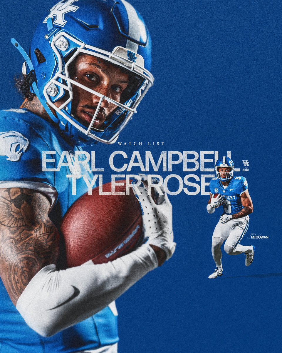 Kentucky Football (@ukfootball) on Twitter photo .<a href="/Sjmcg_28/">Seth McGowan</a> is named on the Earl Campbell Tyler Rose Award Preseason Watch List.
📰🔗 bit.ly/4oJVcOX .<a href="/Sjmcg_28/">Seth McGowan</a> is named on the Earl Campbell Tyler Rose Award Preseason Watch List.
📰🔗 bit.ly/4oJVcOX