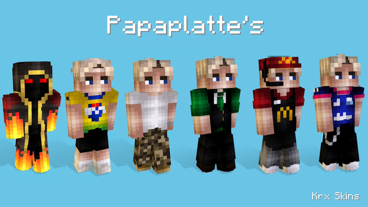 Kollektion von Minecraft Skins für <a href="/Papaplatte/">Papaplatte</a>. Ich hätte sie auch auf dem Reddit gepostet, aber da machste nix. imgur.com/a/papaplatte-s…