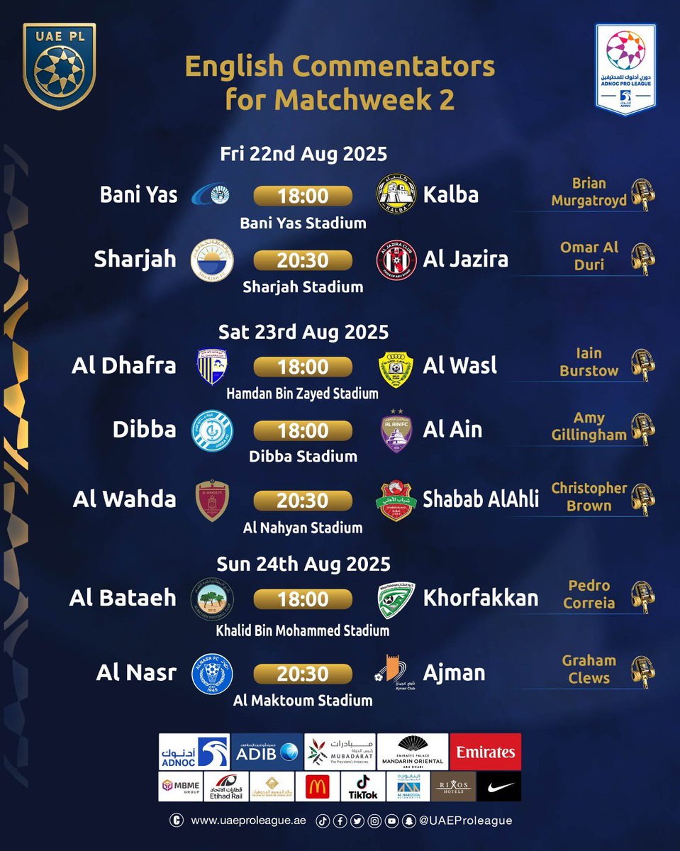 📸 This is going to be a lot of fun 😍

We're happy to announce your English commentators for MW 2🔥

#AdnocProLeague ⚽
