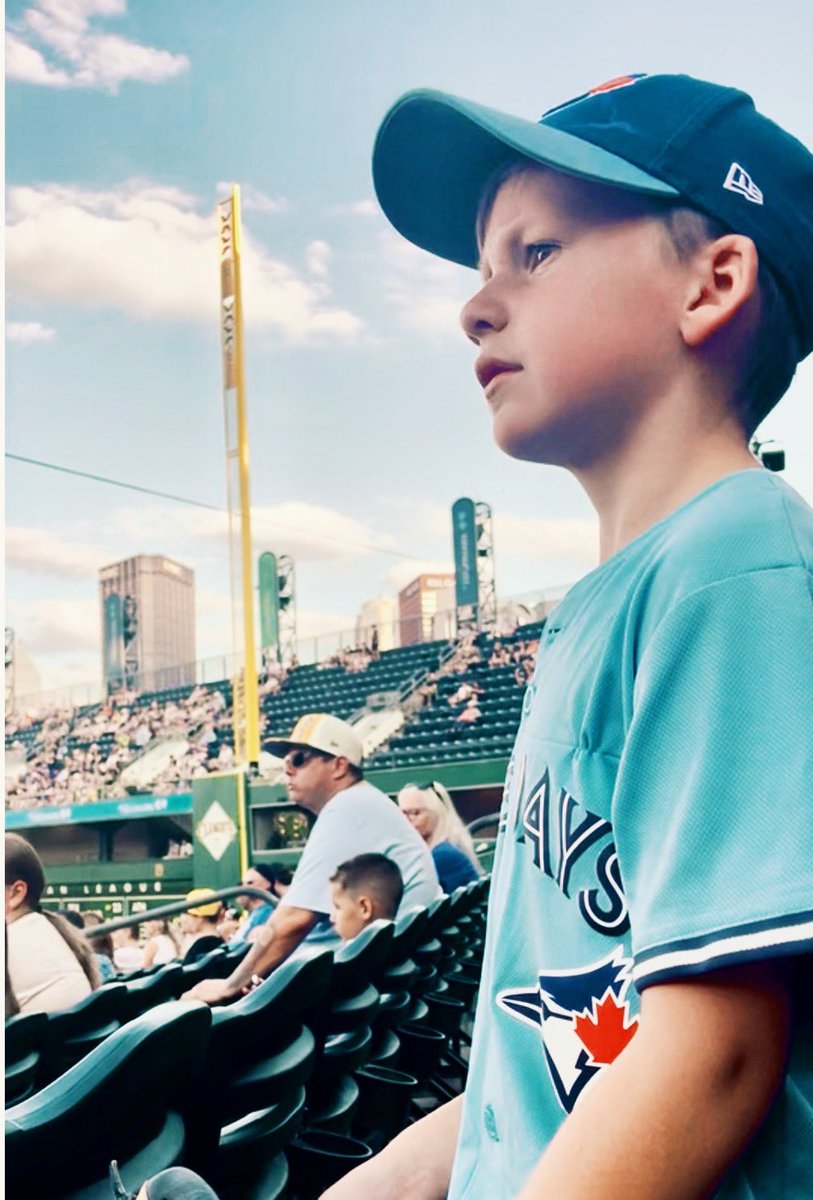 mandi_jp's tweet photo. Just a kid at the ballgame. ⚾️💙🌭 

Bo loves his Jays! 

@BlueJays 

#torontobluejays #BlueJays https://t.co/YkrDp9IzsZ