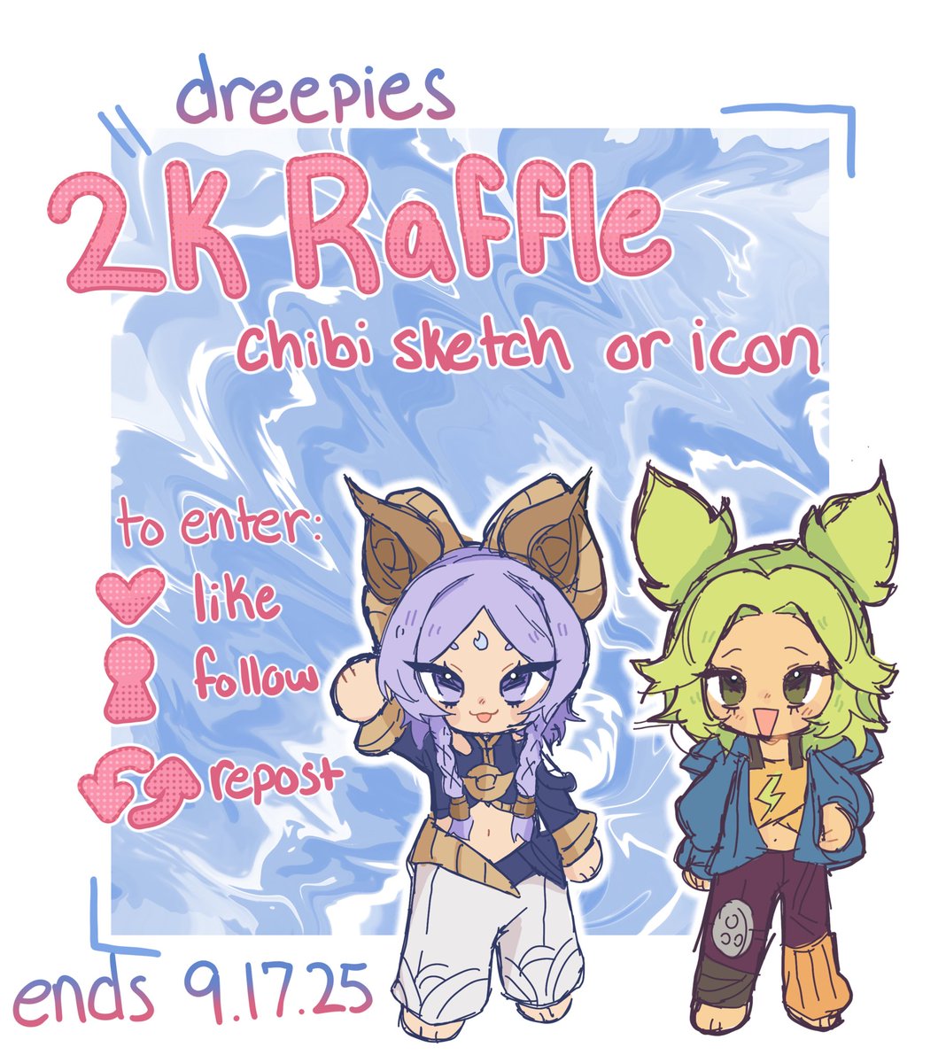it is art raffle time!!!! my first art raffle ever :D 
ends in about a monthish i hope you all enter :3