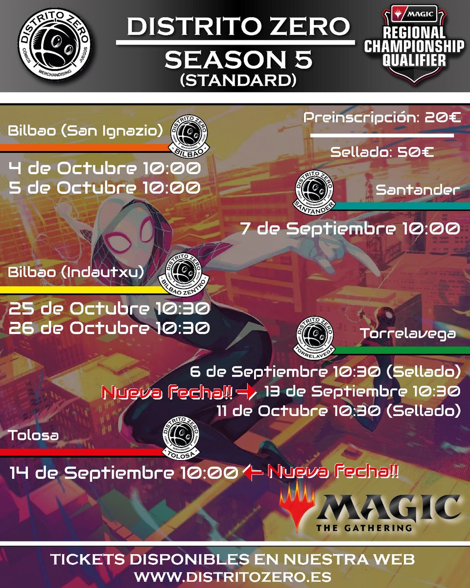 DistritoZer0's tweet image. 📅⚠️ ¡ATENCIÓN CAMBIO DE FECHA!⚠️📅

Unos asuntillos nos han hecho modificar un poco nuestro calendario de eventos, en concreto los torneos de Torrelavega y Tolosa del 13-14 de septiembre.

¿Qué asuntillos, preguntáis? Pues... en breve os decimos más 😏