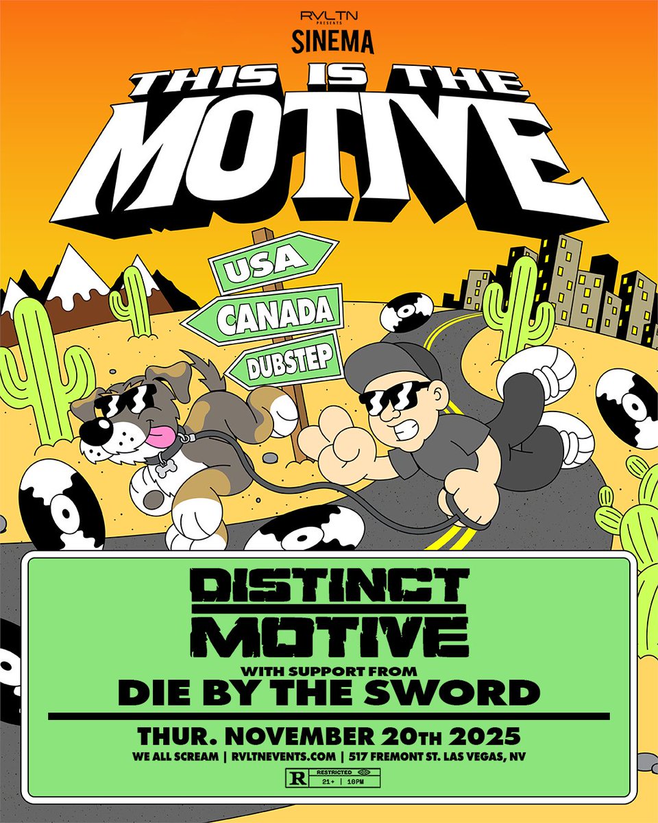 RVLTN Events ® (@ravealation) on Twitter photo THIS GUY IS GOING FASSSSTTTT💨 - He's got a MOTIVE🏃
<a href="/DistinctMotive/">DISTINCT MOTIVE</a> is going on tour🥳!! His FIRST HEADLINE tour & you know he had to make a stop in SIN CITY 🎰. This tour is making its way to the US, CANADA, & to our SOULS🗺️🔥
@DBTSBass is on LOCK on passenger duties🎶- AUX THIS GUY IS GOING FASSSSTTTT💨 - He's got a MOTIVE🏃
<a href="/DistinctMotive/">DISTINCT MOTIVE</a> is going on tour🥳!! His FIRST HEADLINE tour & you know he had to make a stop in SIN CITY 🎰. This tour is making its way to the US, CANADA, & to our SOULS🗺️🔥
@DBTSBass is on LOCK on passenger duties🎶- AUX
