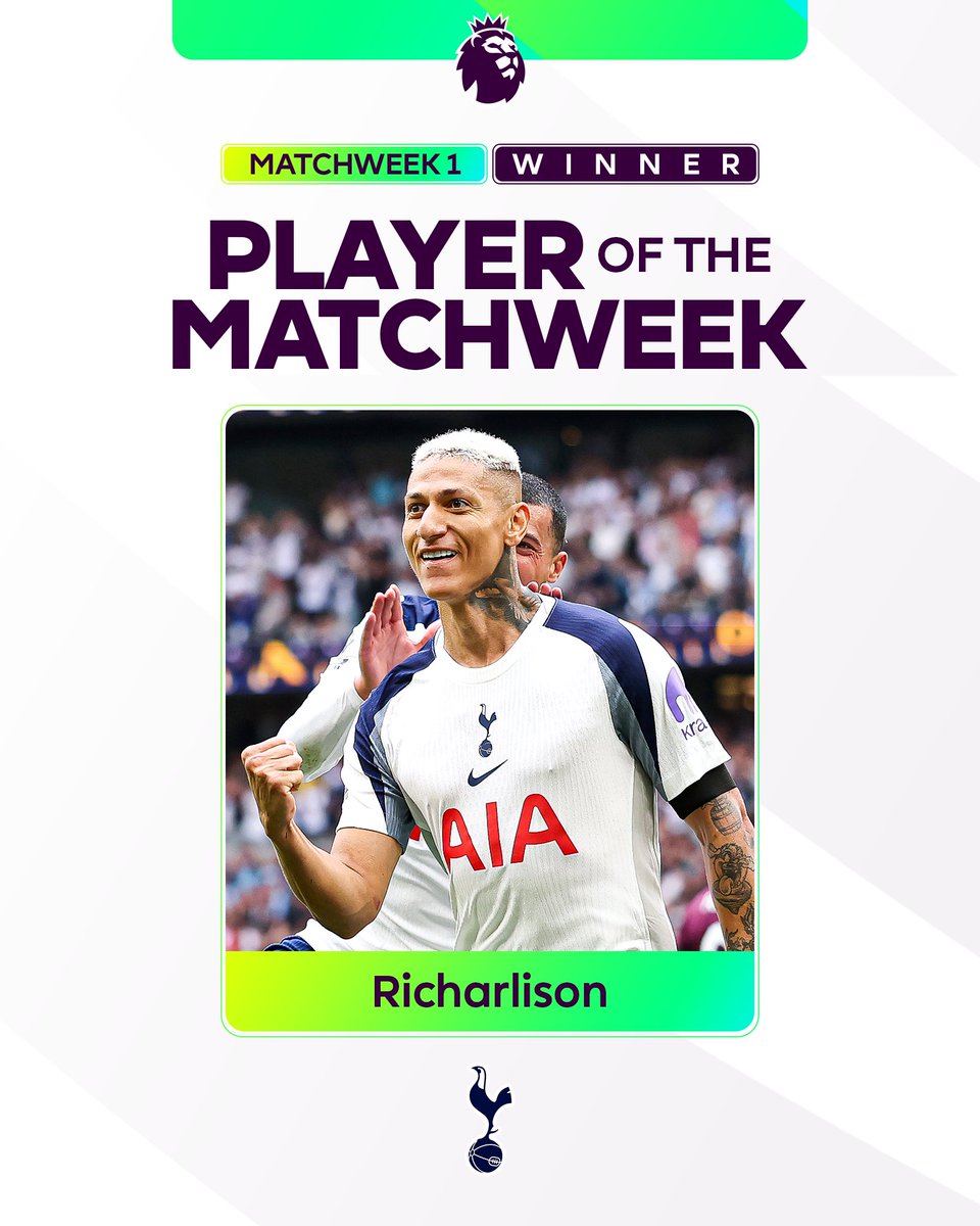 Tottenham Hotspur (@spursofficial) on Twitter photo Richy has been voted <a href="/premierleague/">Premier League</a> Player of the Matchweek! 🌟
Well deserved, Pombo 🐦 Richy has been voted <a href="/premierleague/">Premier League</a> Player of the Matchweek! 🌟
Well deserved, Pombo 🐦