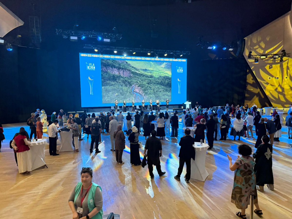 BibliothecaX's tweet photo. At #WLIC2025 we’re learning, sharing &amp; celebrating! From AI’s impact on libraries to the richness of Kazakh culture, every moment inspires us to reimagine what libraries can be. ✨ https://t.co/rTy1obCgrN