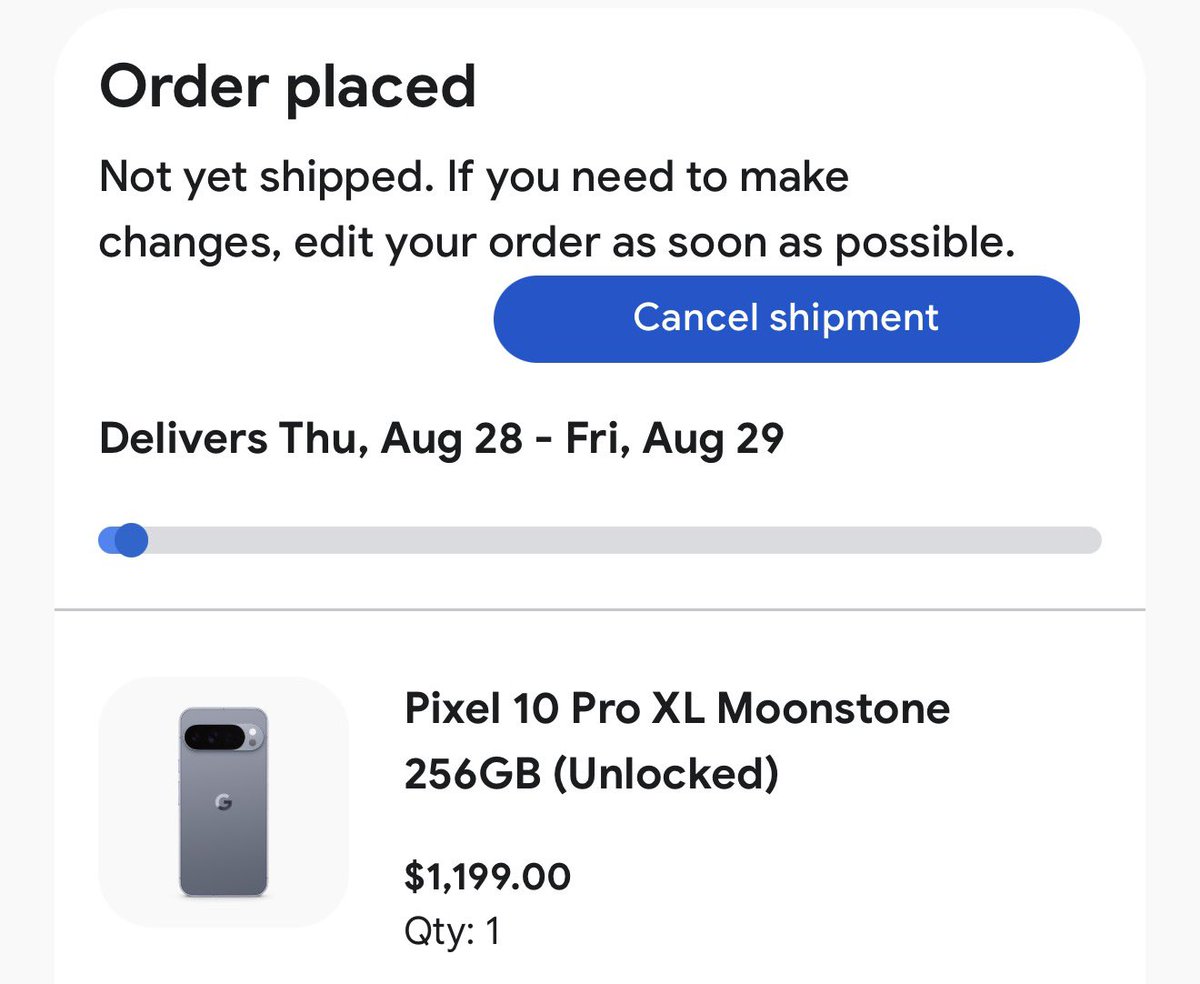 andrewjclare's tweet image. Pixel 10 Pro XL preorder complete! Excited to try out my first Pixel! #MadeByGoogle