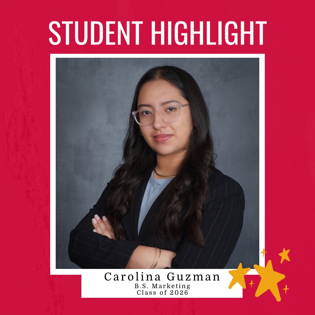 Meet Carolina Guzman, a ‘26 Marketing major! 🌟 From joining the Direct Effect Innovation Challenge to building her real estate career while studying, she embraces every opportunity to learn and grow. Her advice? Timeblock, prioritize your passions, and put yourself out there!