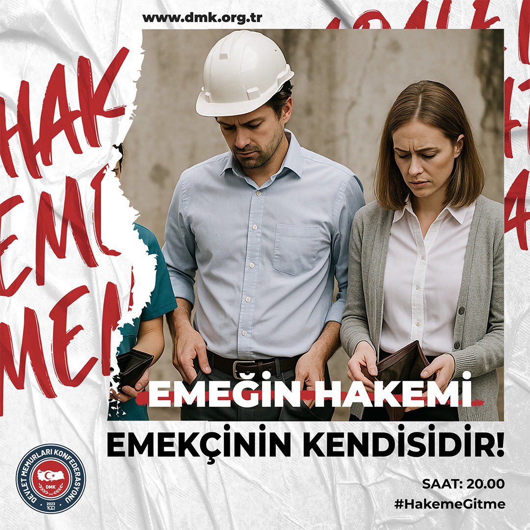 Toplu sözleşme sürecinde masadan çözüm çıkmaması milyonlarca memurun umudunu kırmıştır. 

Hakem heyetine gitmek çözüm değil, iradeyi devretmek ve emeği yok saymaktır. Bizim alın terimizin, emeğimizin hakemliğe havale edilecek bir yanı yoktur. Hakeme gitmek, memuru susturmak,