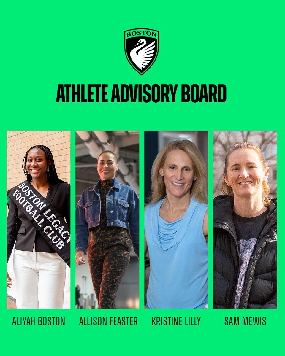 We are proud to announce the establishment of its Athlete Advisory Board, a group of elite leaders shaping the future of the club.

▪️ Aliyah Boston - WNBA All-Star, Indiana Fever
▪️ Allison Feaster - Retired WNBA player &amp; Boston Celtics VP of Team Ops &amp; Organizational Growth
▪️
