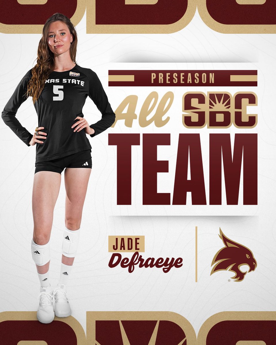 ᴘʀᴇꜱᴇᴀꜱᴏɴ ᴀʟʟ-ᴄᴏɴꜰᴇʀᴇɴᴄᴇ

Jade Defraeye was named to the All-<a href="/SunBelt/">Sun Belt</a> Preseason Team 😼