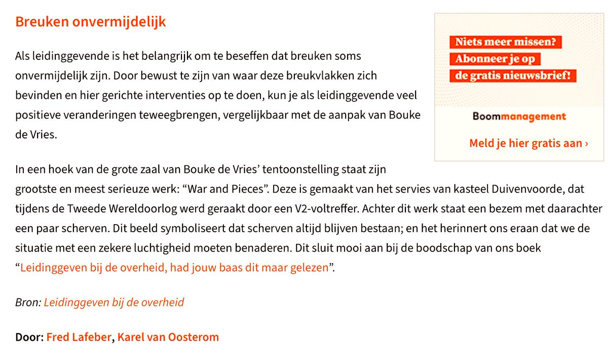 KvanOosterom's tweet photo. Leuk dit artikel over Kintsugi als metafoor voor onze management aanpak in ons boek “Leidinggeven bij de overheid, had jouw baas dit maar gelezen”. 
Bestel het hier: https://t.co/fgpxIxtYFS https://t.co/1m5QcS8dB8