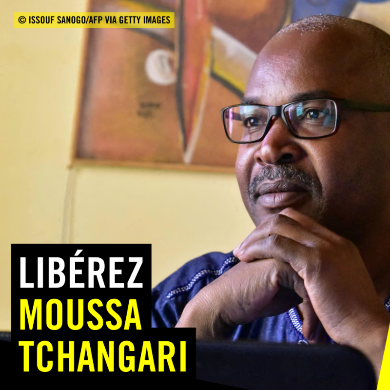 AmnestyWARO's tweet photo. Moussa Tchangari, secrétaire général d’Alternative Espaces Citoyens, est actuellement détenu au Niger après avoir exprimé ses opinions pacifiquement.
Signez la pétition pour demander sa libération