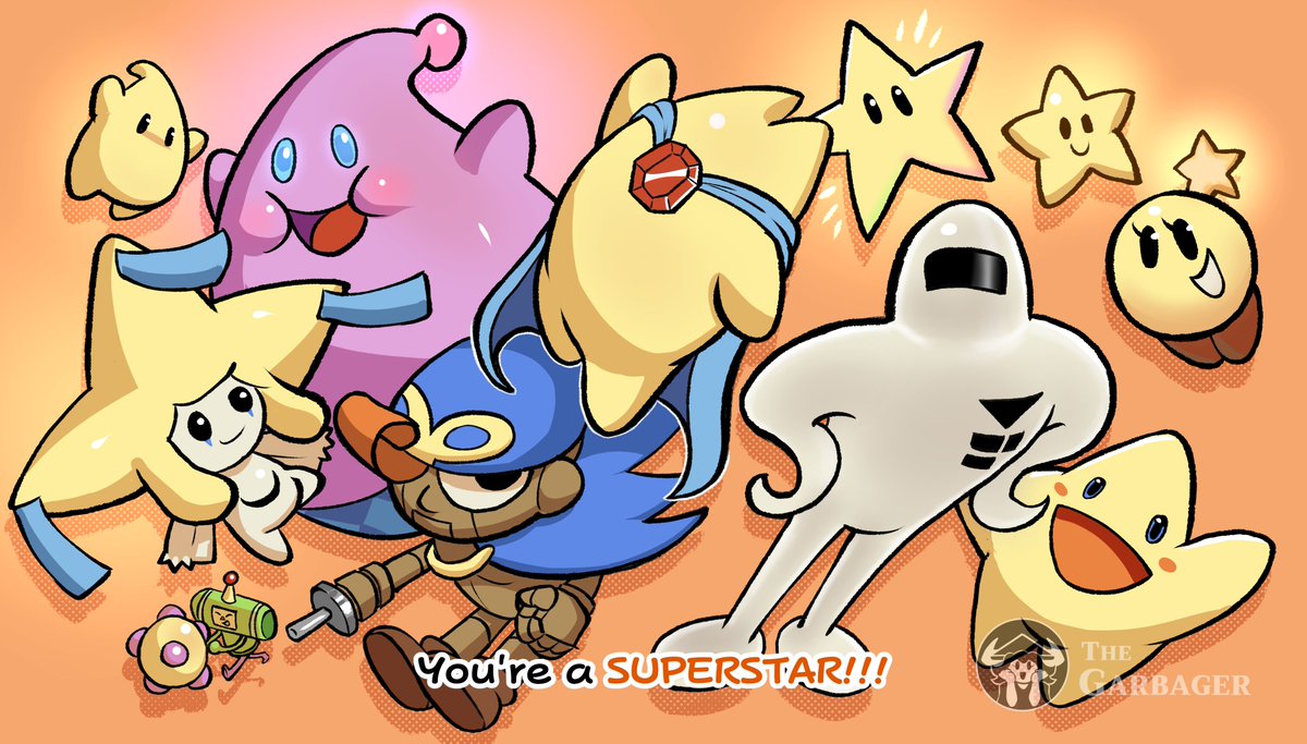 There are star people waiting in the sky.  

#fanart #nintendo #kirbyAirRiders #kirby #illustration #earthbound #mariorpg #pokémon #katamari #thelegendarystarfy