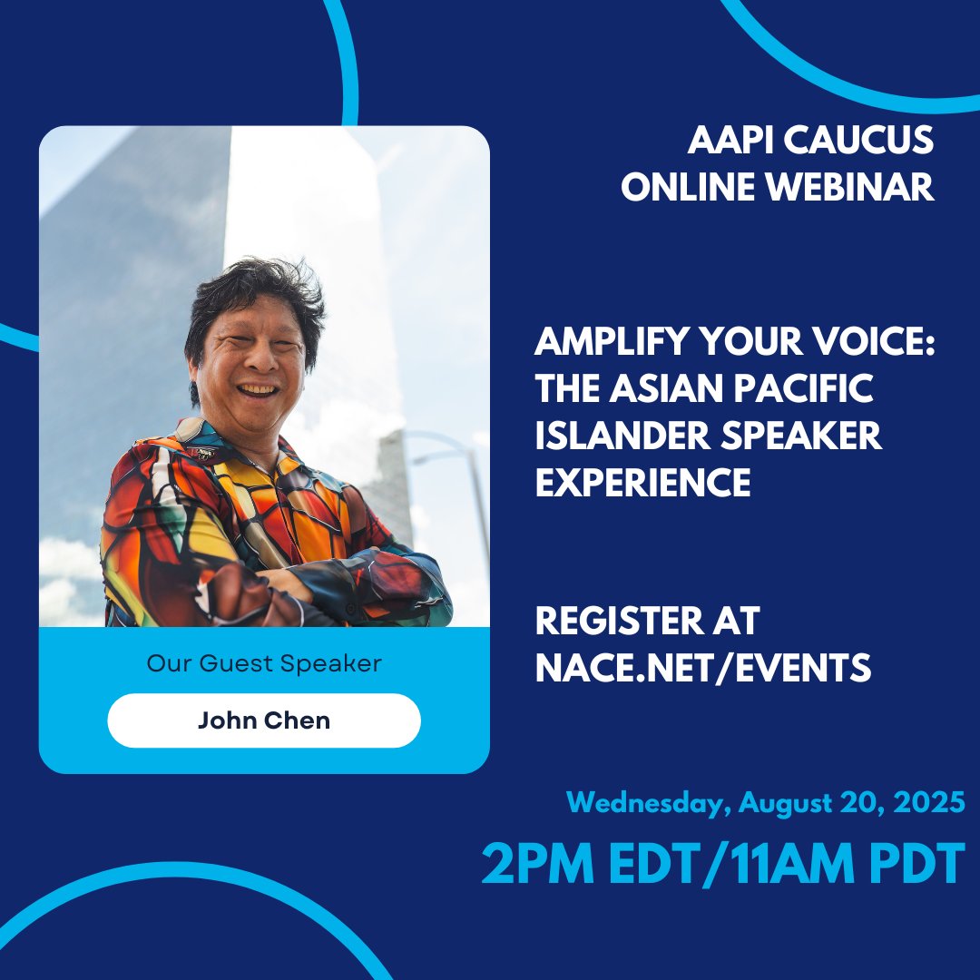 TODAY 11am PT Amplify Your Voice: The Asian Pacific Islander Speaker Experience - nace.glueup.com/event/aapi-cau… free