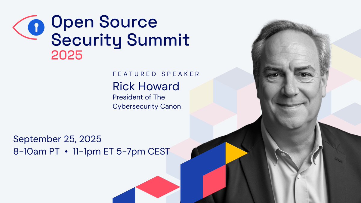 Bitwarden's tweet image. Join security expert Rick Howard at the 2025 #OpenSourceSecuritySummit for insights on what’s new in cybersecurity. Register today: btwrdn.com/474eKqN