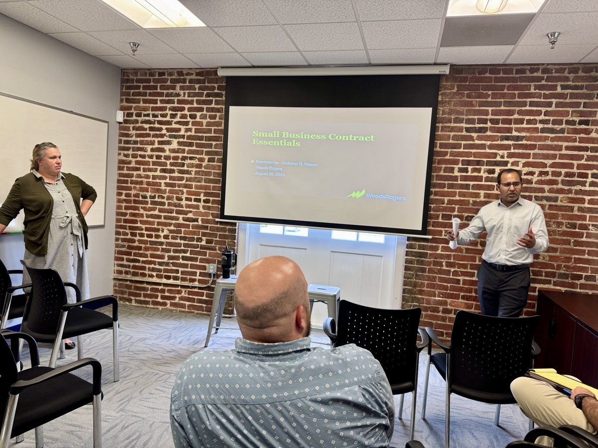 Thank you to <a href="/WoodsRogersLaw/">Woods Rogers</a> attorney, Autumn R. Visser, for sharing her expertise on contracts and facilitating a practical and helpful discussion for small business owners.
Our next session is September 18th and focuses on small business best practices in accounting.