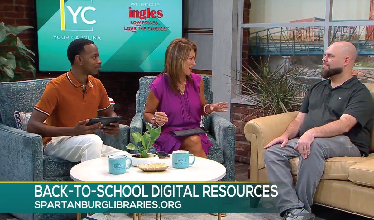 sptbglibraries's tweet image. Check us out on @YourCarolina today discussing back to school digital resources for students. Thank you, Your Carolina for having us.

wspa.com/your-carolina/…

#scpl #digitalresources #digitaldatabase #libraryresources #yourcarolina
