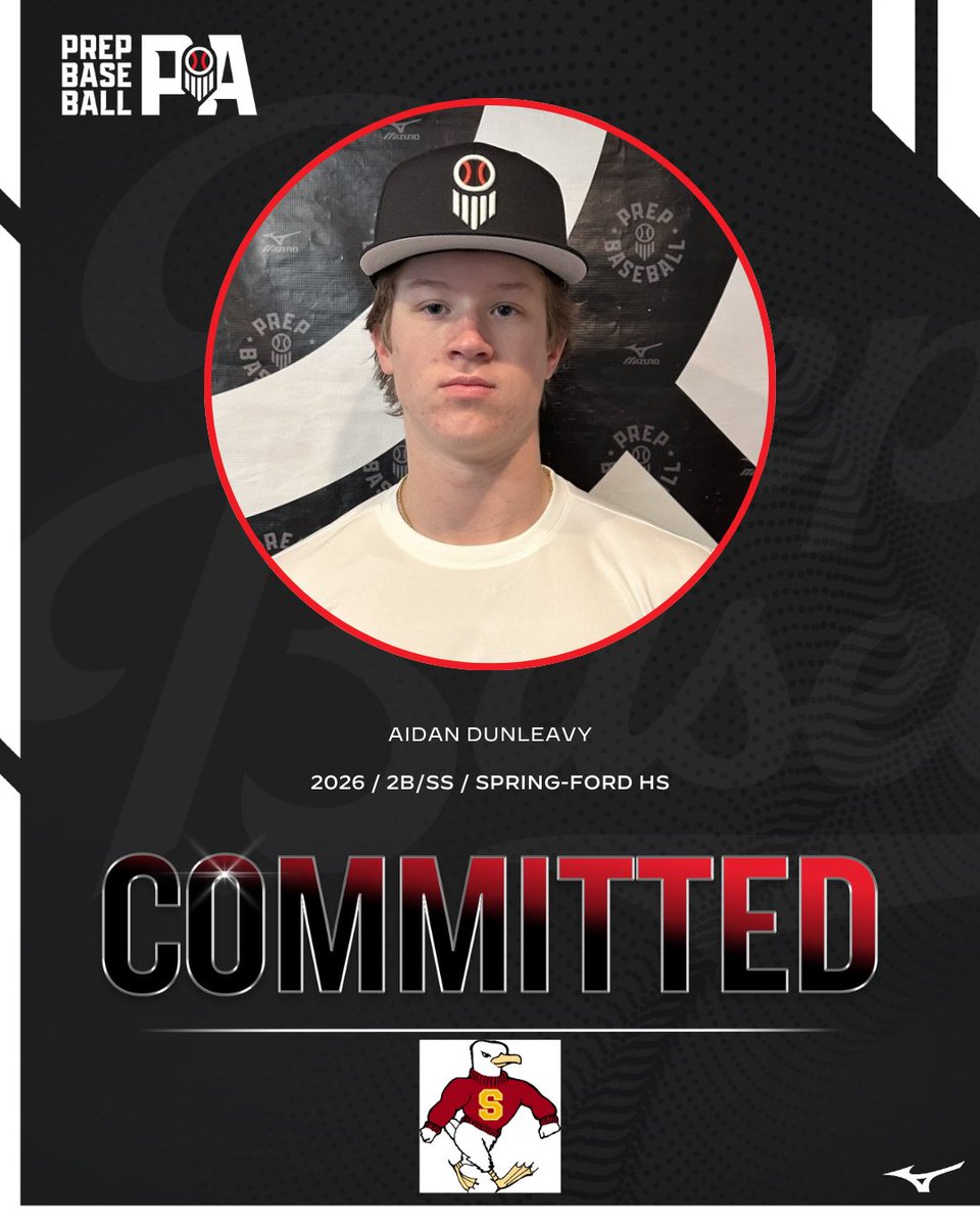 Prep Baseball Pennsylvania (@prepbaseballpa) on Twitter photo ๐จCommitment Watch๐จ
2026 2B/SS Aidan Dunleavy (Spring-Ford) has committed to Salisbury University. 
โ
 2024 PA State Games
โ
 2022 Junior Future Games
โ
 2022 JR PA State Games
๐ค loom.ly/6XXlnME
#congrats #committed ๐จCommitment Watch๐จ
2026 2B/SS Aidan Dunleavy (Spring-Ford) has committed to Salisbury University. 
โ
 2024 PA State Games
โ
 2022 Junior Future Games
โ
 2022 JR PA State Games
๐ค loom.ly/6XXlnME
#congrats #committed