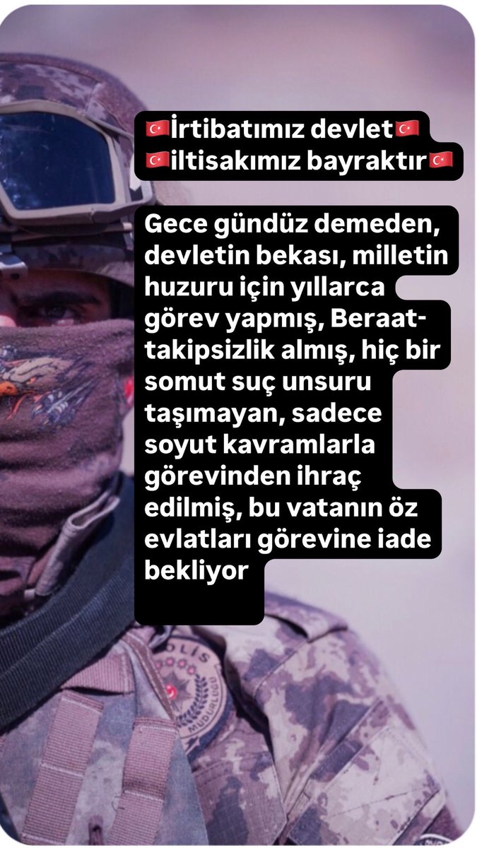 <a href="/turkoglu1x55462/">turkoglu1x</a> Biz hain değiliz. Biz milliyetçi Türk gençleriyiz. Bize yapılan bu haksızlığa çözüm bulacak olan siz değerli büyüklerimizdir.Bu gençler ne olursa olsun devletine sırtını dönmeyecek kadar asiller. Artık öz evlatlarını devletin görme vaktidir
#komisyonkhkyıçözer