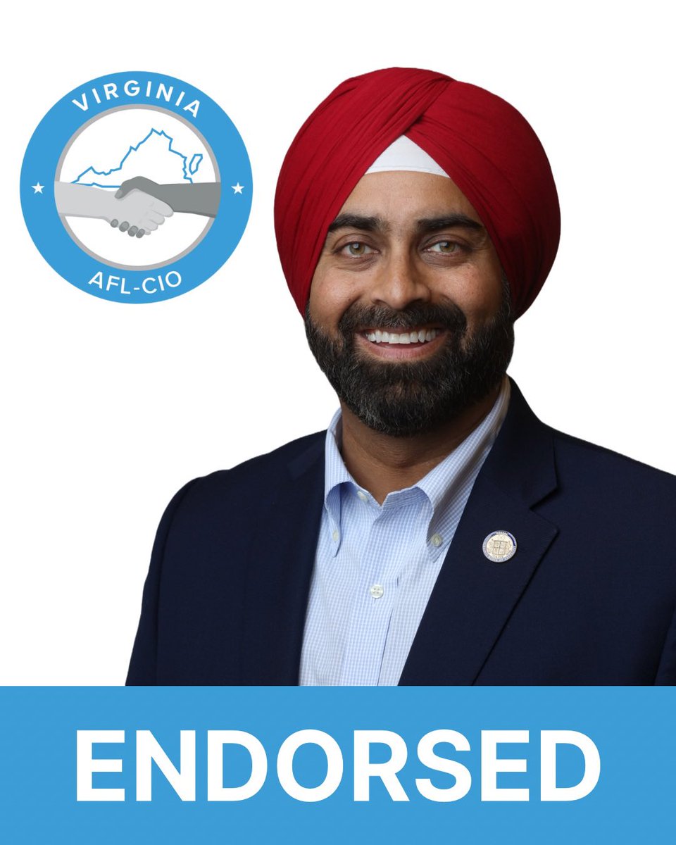 Working families of Virginia are vital to our communities. Grateful to have the endorsement of the <a href="/Virginia_AFLCIO/">Virginia AFL-CIO</a>