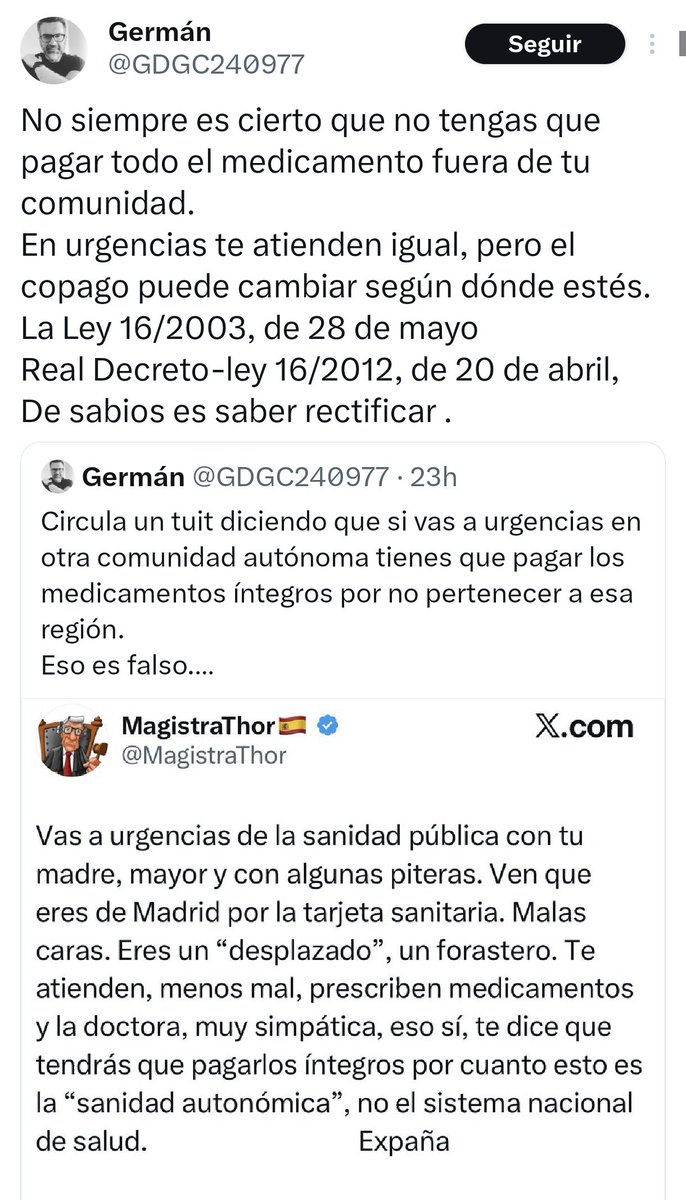 iuristóteles (@iuristoteles) on Twitter photo O sea, <a href="/MagistraThor/">MagistraThor🇪🇸</a> cuenta una experiencia personal (sufrida por muchos)
Un tal Germán hace un hilo diciendo que es falso.
El Ministro Puente ataca a Luis y le lanza un linchamiento en redes.
El tal Germán pone un tuit "rectificando" pero el daño ya está hecho.
Abrazo, Luis. O sea, <a href="/MagistraThor/">MagistraThor🇪🇸</a> cuenta una experiencia personal (sufrida por muchos)
Un tal Germán hace un hilo diciendo que es falso.
El Ministro Puente ataca a Luis y le lanza un linchamiento en redes.
El tal Germán pone un tuit "rectificando" pero el daño ya está hecho.
Abrazo, Luis.