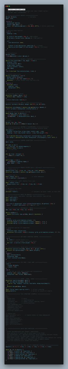 NanouuSymeon's tweet image. 🎯 SCSS / SASS CHEAT SHEET
