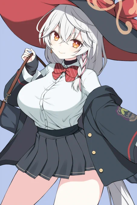 ブルアカより白尾エリ 魔女というと魔術や魔法を駆使する正統派が好きだけれど、銃火器を使うタイプも大好物だ!マナ供給!