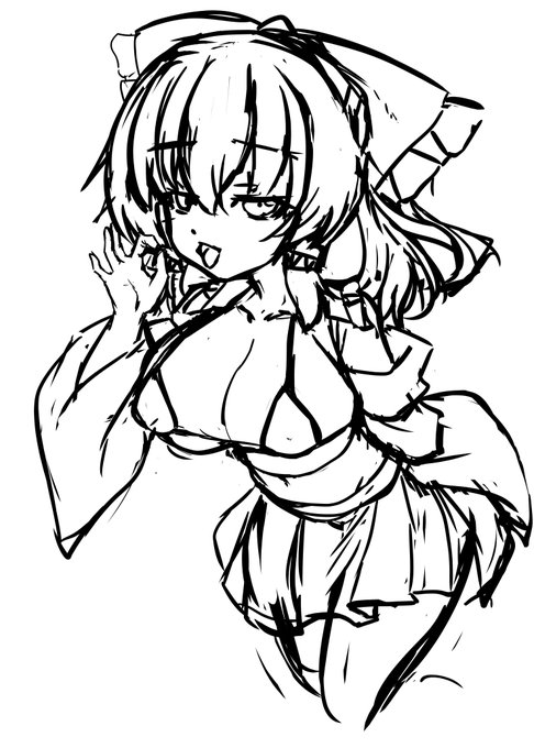 サークル主から
「とりま何か描いたらXにあげろ」と言われたので
次回冬コミ予定のMESUGAKI霊夢案の超ラフでも 