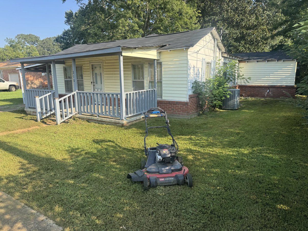 This morning we had the pleasure of mowing Mr. Davis lawn. He was inside resting . Making a difference , one lawn at a time . Lamar starts back college tomorrow. Any words of encouragement for him? He’s been in the program since he was 12.
