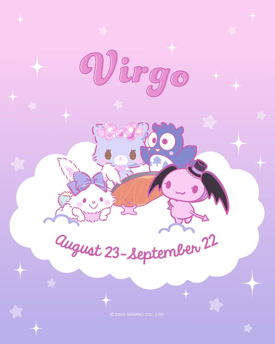 Happy ♍ season from your Sanrio friends! Tag your #Virgo bestie 🩷