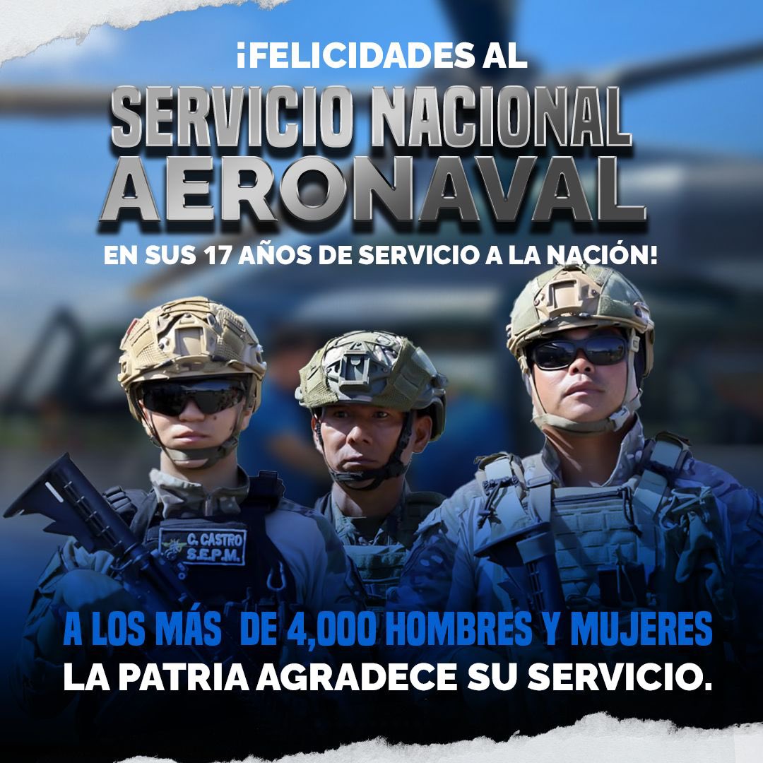Hace 17 años creábamos el SENAN, una institución al servicio de la Patria, defendiendo nuestro espacio aéreo, nuestros territorios mares y ayudando a las comunidades más alejadas. 
Feliz aniversario y el agradecimiento por sus servicios al país. 💪 🇵🇦
