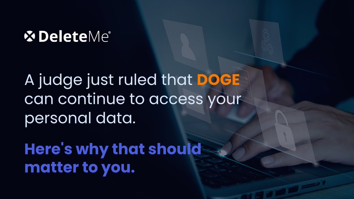 DeleteMe (@deleteme) on Twitter photo šØ A judge just ruled that DOGE can keep accessing personal data from federal agencies, including medical and financial records.
  
The court said thereās no proof of harm yet, but admitted it had āgrave concerns."
  
Make sure you know where your data is being shared and opt out šØ A judge just ruled that DOGE can keep accessing personal data from federal agencies, including medical and financial records.
  
The court said thereās no proof of harm yet, but admitted it had āgrave concerns."
  
Make sure you know where your data is being shared and opt out