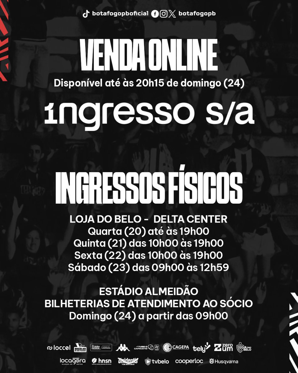 CHECK-IN ABERTO! 🔥 

Apoie o Belo no último jogo em casa contra o Tombense! 🏟️

Faça seu check-in 📲: bit.ly/4781bH2
Compre seu ingresso 🎟️: bit.ly/45IId7c

#BeloSAF #OrgulhoDeSerParaíba