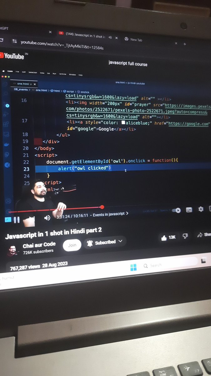 YashPatel162861's tweet photo. Day 7 of #100DaysOfCode ๐
Today I dived into the DOM (Document Object Model) and Events with the help of #ChaiWithCode โ on YouTube!
Learnt how to interact with web pages dynamically and handle user actions ๐ฏ
#JavaScript #WebDevelopment #ChaiWithCode #CodingJourney https://t.co/NKXkPDZ5ct