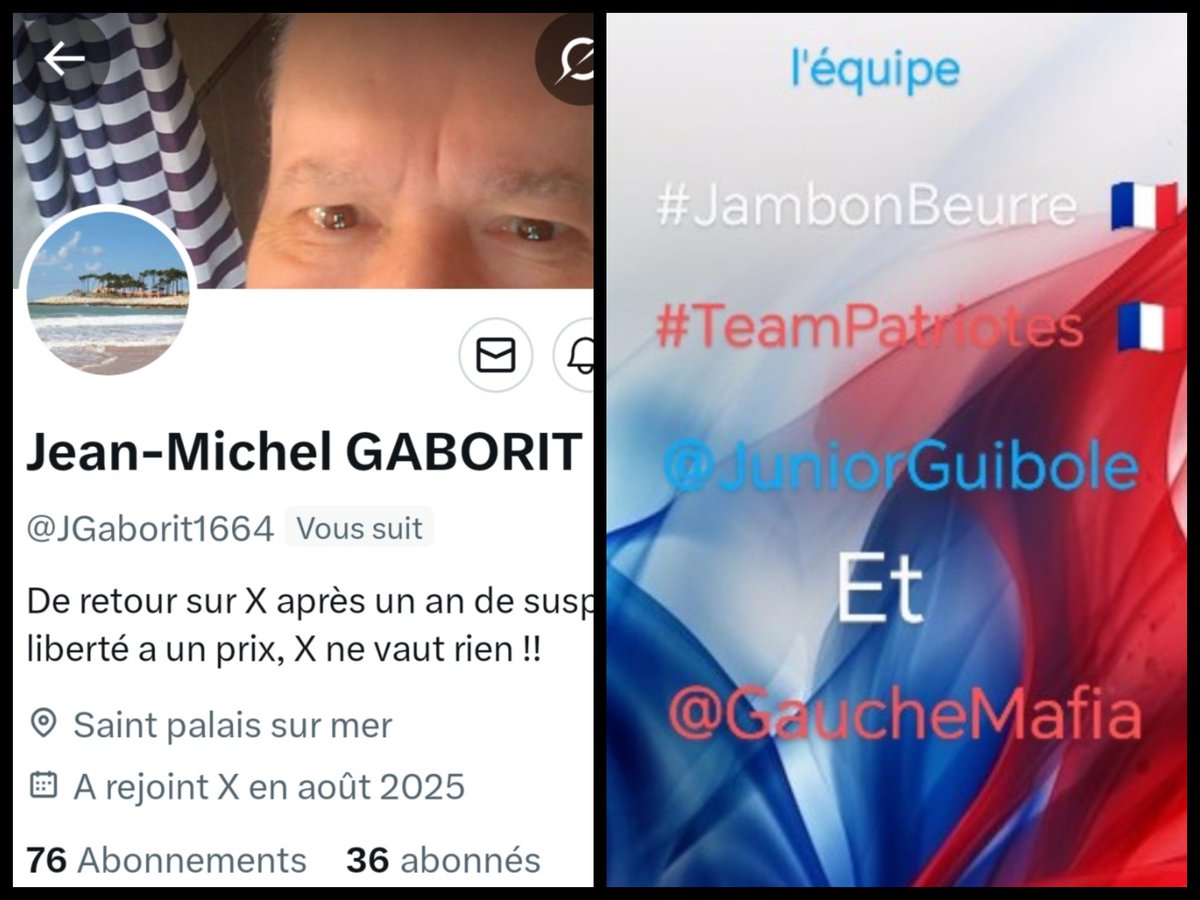 🇨🇵 Dédé 🇫🇷♿ (@juniorguibole) on Twitter photo INFO🚨 Merci de partager !🚨
Mes amis abonnés😉
Ainsi que l'équipe #JambonBeurre #TeamPatriotes 🇨🇵
Notre ami <a href="/JGaborit1664/">Jean-Michel GABORIT</a> 👍
Aurait besoin d'un petit coup de pouce pour grossir sa TL!🥳
Et ainsi lui donner plus de visibilité ! Merci de vous abonner à lui !🙏
Et n'oubliez INFO🚨 Merci de partager !🚨
Mes amis abonnés😉
Ainsi que l'équipe #JambonBeurre #TeamPatriotes 🇨🇵
Notre ami <a href="/JGaborit1664/">Jean-Michel GABORIT</a> 👍
Aurait besoin d'un petit coup de pouce pour grossir sa TL!🥳
Et ainsi lui donner plus de visibilité ! Merci de vous abonner à lui !🙏
Et n'oubliez