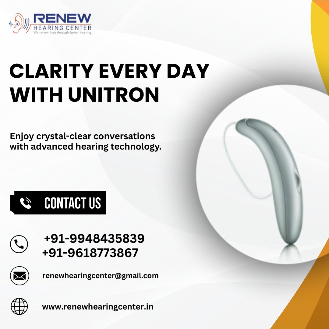 HearingRenew's tweet image. Unitron Hearing Aids deliver clear and natural sound for every conversation.
For more information visit: httFor more information visit: htt#unitronhearingaidpakistanp://renewhearingcenter.in
Call us: +91-9948435839, +91-9618773867
Email id : renewhearingcenter@gmail.com

#Unitron