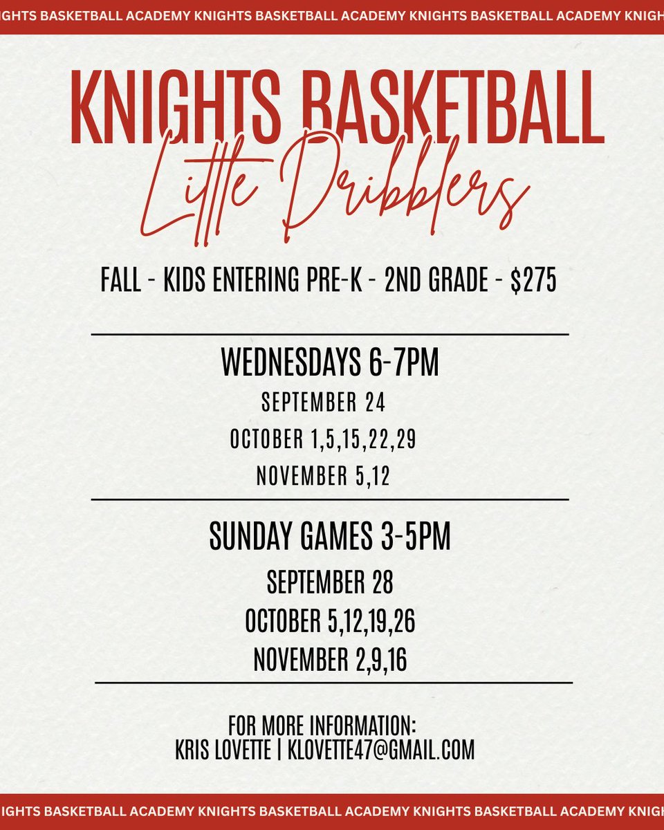 Get ready for Fall Little Dribblers!🏀🙌✨ 

Swipe for all the information you need to know for this year’s session! And head to the link below to register TODAY! 

🔗 goteambot.com/login?redirect…