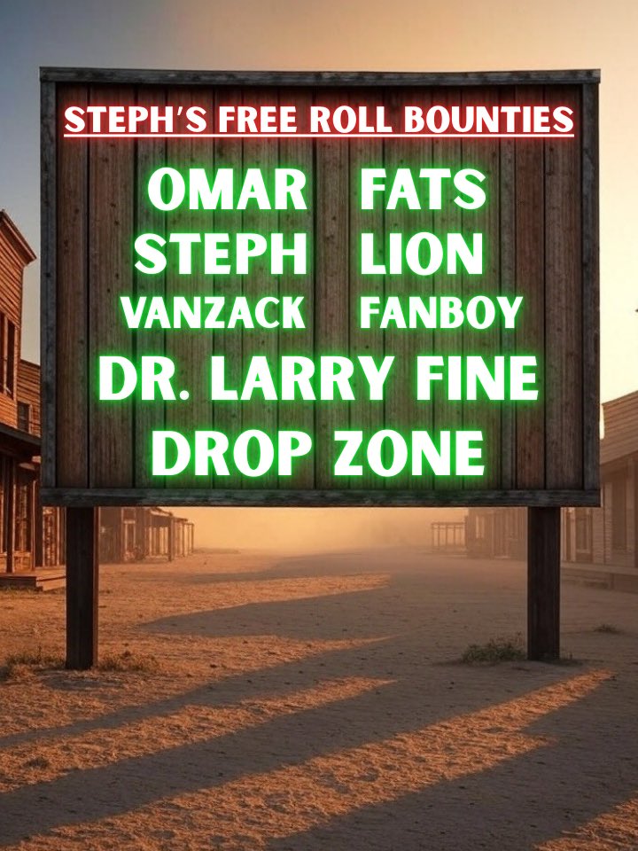 🚨♠️ STEPH’S FREE ROLL BOUNTIES

Tonight there is another POKER FREE ROLL through <a href="/sportsvestment/">Sportsvestment</a> sponsored by <a href="/Steph7isBlessed/">Steph</a> 🔥

Can YOU knock ANY of these players out to collect SV COINS???

➡️ - <a href="/PennyPitVictim/">Omar of The Omar Show</a>
➡️ - <a href="/real_fats/">TheRealFats</a>
➡️ - <a href="/Steph7isBlessed/">Steph</a>
➡️ - <a href="/DropZone211/">DropZone</a>
➡️ -