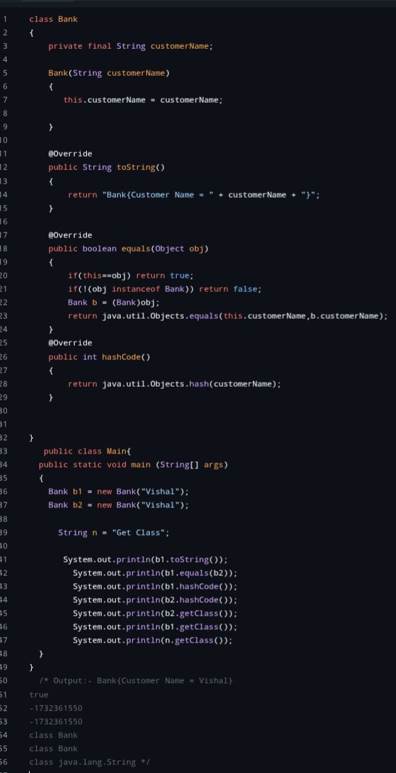 KeshavP89324084's tweet image. &amp;gt; Day [57] of Java Learning 

□ Understand and code
Objects class methods()✅️
□ toString(),getClass(),hashCode(),finalize(), equals()✅️
□ Set up JDK 21 ✅️

#100DaysOfCode #connect #JavaProgramming #LearnInPublic