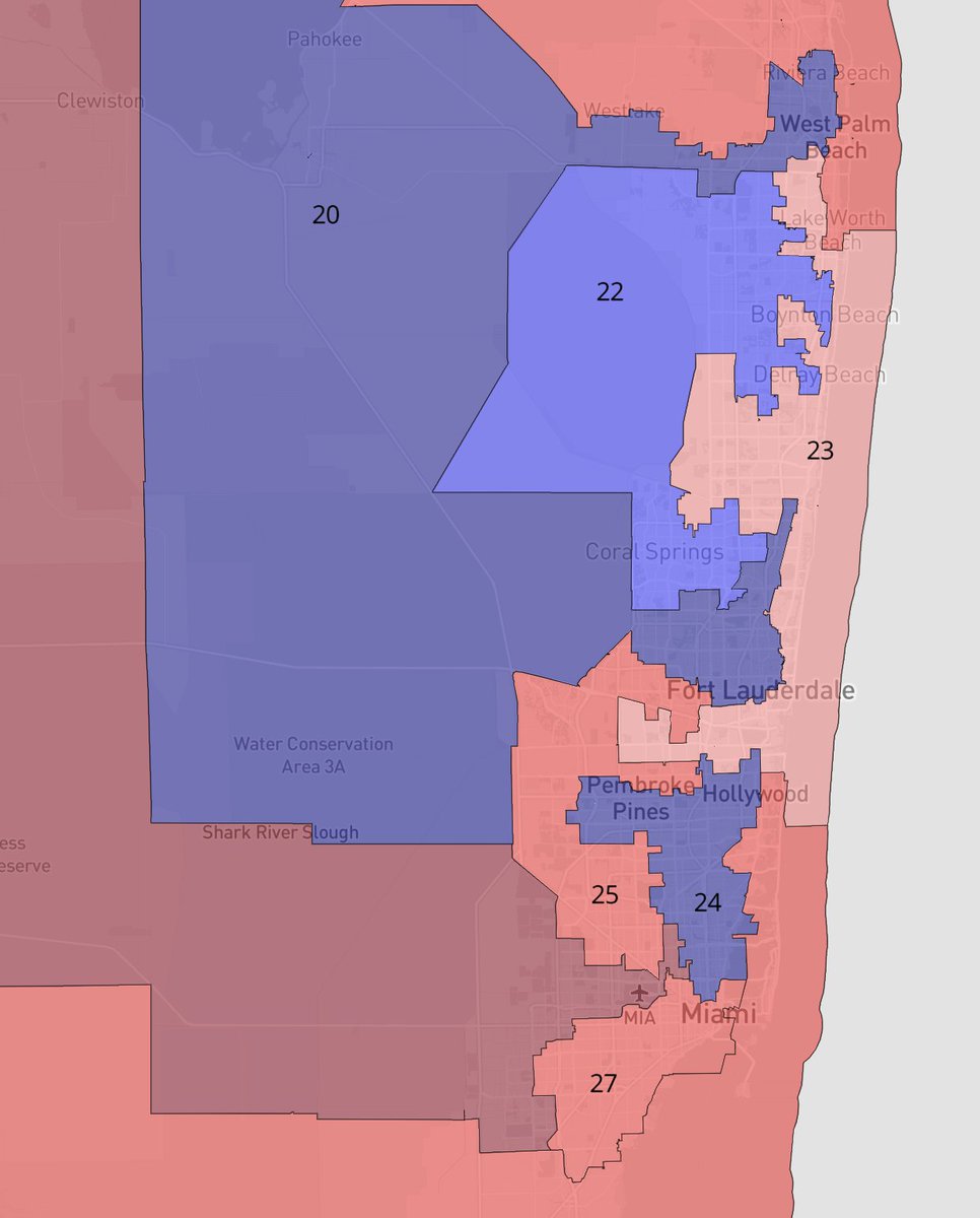 Florida is the GOP’s biggest potential gerrymandering target, outside of Texas. Democrats currently hold 8 seats in the state’s House delegation, but a more efficient gerrymander could cut that number down to 4 or 5.