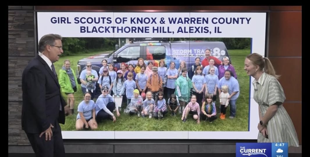 Girl Scouts from Service Units 897 and 882 attended Day Camp at Blackthorn Hill. They learned about spider webs, outdoor cooking, engineered beaver dams, enjoyed a visit from WQAD's weather tracking vehicle, and more! They even made it on the news for this fun adventure! 🕸️🍳🦫📺