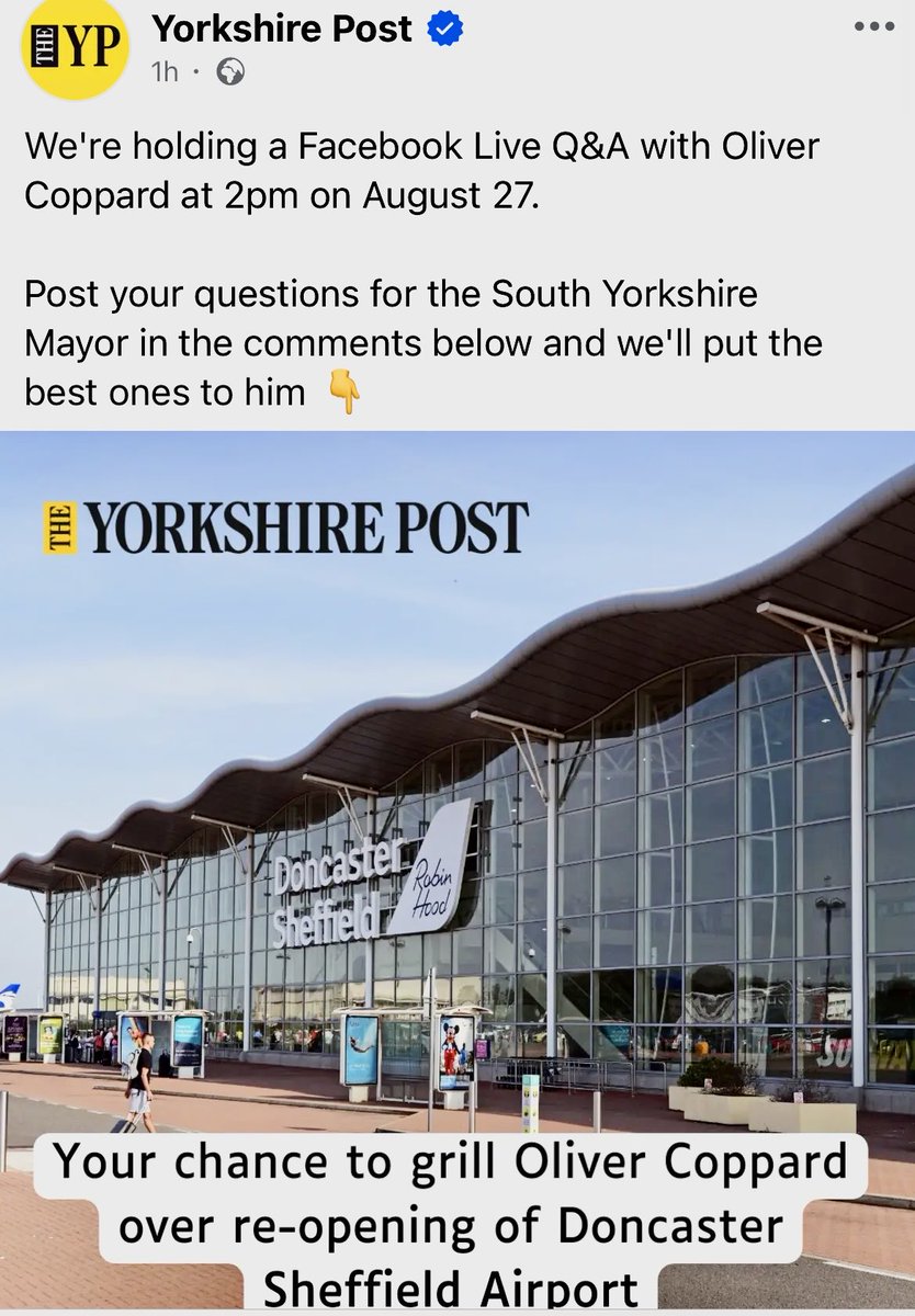 Shabnum Mustapha (@shabnummustapha) on Twitter photo South Yorkshire’s Mayor <a href="/olivercoppard/">Oliver Coppard</a> is doing a live Q&A on Facebook hosted by <a href="/yorkshirepost/">The Yorkshire Post</a> <a href="/RalphBlackburn/">Ralph Blackburn</a> on all things Doncaster-Sheffield Airport✈️ Tune in and put your questions to him on 2pm, 27 August👇 South Yorkshire’s Mayor <a href="/olivercoppard/">Oliver Coppard</a> is doing a live Q&A on Facebook hosted by <a href="/yorkshirepost/">The Yorkshire Post</a> <a href="/RalphBlackburn/">Ralph Blackburn</a> on all things Doncaster-Sheffield Airport✈️ Tune in and put your questions to him on 2pm, 27 August👇