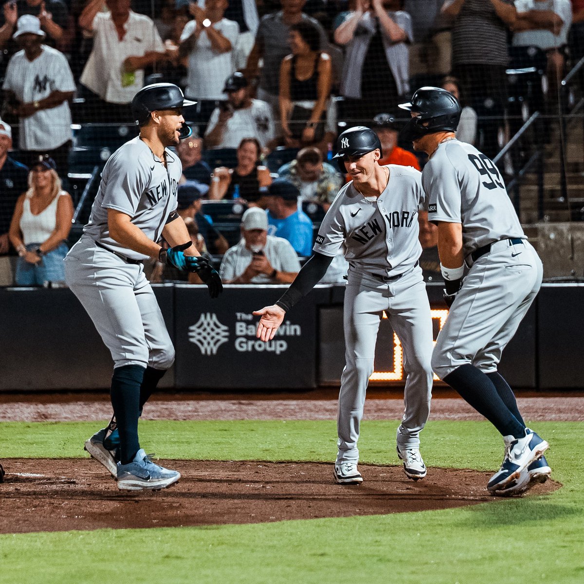 Giancarlo Stanton, Cody Bellinger, and Aaron Judge, August 19, 2025